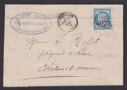 Vigneulles Frankreich Chalons Sor Marne EF 25c K1plus Nrn.Stempel 4207 - Lettres & Documents