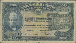 Albania: Albanian State Bank, Set Of 14x 20 Franka Ari P.12 (with Black Overprin - Albanië