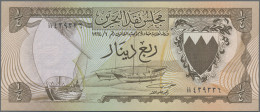 Bahrain: Bahrain Currency Board, 1/4 Dinar L.1964, P.2, Soft Traces From A Paper - Bahrain