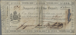 Brazil: Imperio Do Brasil, 1 Mil Reis 1833, P.A151, Small Tears Due To Ink Corro - Brasile