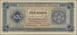 Croatia: 20 Kuna 1944 (P.9b In UNC) And 100 Kuna 1943 (P.11, UNC). (2 Pcs.) - Croatie
