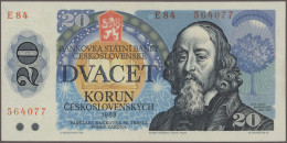 Czechoslovakia: Lot With 9 Banknotes, Series 1944-1988, With 100 Korun 1944 (P.4 - Checoslovaquia