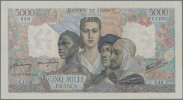 France: Banque De France, 5.000 Francs 1945, P.103c, Exceptional Nice Condition - Andere & Zonder Classificatie