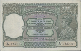 India: The Reserve Bank Of India 100 Rupees ND(1943), Place Of Issue: CALCUTTA A - Indien