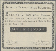 Isle De France Et De Bourbon: Comissaire Des Colonies, Series 1788, Very Nice Se - Assignats & Mandats Territoriaux