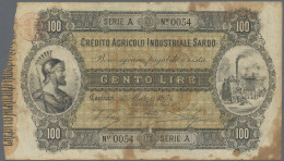 Italy: Lot With 4 Banknotes Local And Regional Issues, Comprising KINGDOM OF SAR - Altri & Non Classificati