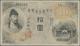 Japan: Bank Of Japan, Pair With 1 Silver Yen ND(1916) (P.30a, XF) And 10 Gold Ye - Japon