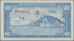 Laos: Banque Nationale Du Laos, Set With 3 Banknotes, Series ND(1957), With 1 Ki - Laos