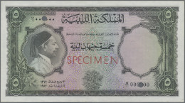 Libya: Kingdom Of Libya, 5 Libyan Pounds 1st January 1952 Colour Trial SPECIMEN, - Libya