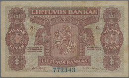 Lithuania: Lietuvos Bankas, Series 1924, With 1 Litas (P.13, VF/VF+, Small Stain - Lithuania