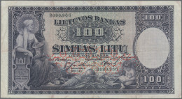 Lithuania: Lietuvos Bankas, Series 1927/28, Set With 10 Litu (P.23, VF/VF+, Rust - Litouwen