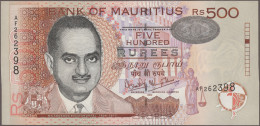 Mauritius: Bank Of Mauritius, Huge Lot With 11 Banknotes, Series 1998-2006, With - Mauricio