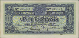 Mozambique: Companhía De Moçambique, Lot With 4 Banknotes, 1919-1933 Series, Wit - Mozambico