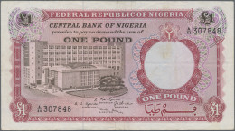 Nigeria: Central Bank Of Nigeria, Lot With 5 Banknotes, Series 1967/68, With 1 P - Nigeria