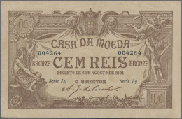 Portugal: Casa De Moeda, Pair With 50 And 100 Reis Bronze 1891, P.87 (F/F-) And - Portogallo