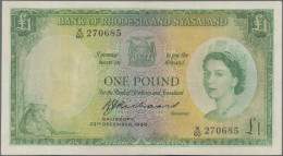 Rhodesia & Nyasaland: Bank Of Rhodesia And Nyasaland, Set With 10 Shillings And - Rhodésie