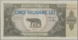 Romania: Banca Naţională A României, 5 Million Lei 1947, P.61a, Stronger Vertica - Romania