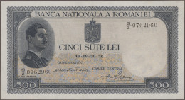 Romania: Banca Naţională A României, Lot With 13 Banknotes, Series 1936-1950, Wi - Rumania