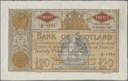 Scotland: Bank Of Scotland, 20 Pounds 12th October 1942, Signatures: Elphinstone - Otros & Sin Clasificación