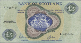 Scotland: Bank Of Scotland, Pair With 1 Pound 1968 (P.109a, VF+/XF, Some Minor S - Autres & Non Classés