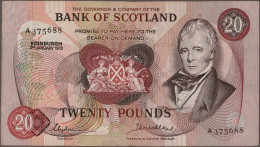 Scotland: Bank Of Scotland, Lot With 9 Banknotes, Series 1971-1988, With 3x 1 Po - Otros & Sin Clasificación