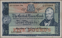 Scotland: The British Linen Bank, Lot With 6 Banknotes, Series 1929-1962, With 1 - Otros & Sin Clasificación