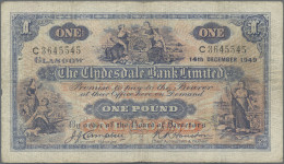 Scotland: The Clydesdale Bank Limited, Pair With 1 Pound 1942 (P.189c, F+/VF) An - Autres & Non Classés