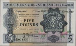 Scotland: Clydesdale & North Of Scotland Bank Limited, Lot With 5 Banknotes, Ser - Otros & Sin Clasificación