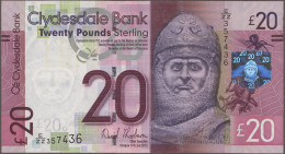 Scotland: Clydesdale Bank, Lot With 4 Banknotes, Series 2009-2015, With 20 Pound - Andere & Zonder Classificatie