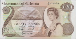 St. Helena: Government Of Saint Helena, Lot With 4 Banknotes, Series 1979-1988, - Isla Santa Helena