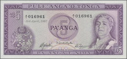 Tonga: Government Of Tonga, 5 Pa'anga, 3rd April 1967, P.16a In UNC Condition. - Tonga