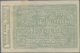 Deutschland - Briefmarkennotgeld: Bremen, Wilhelm Rehme, Herrenmoden, Briefmarke - Autres & Non Classés