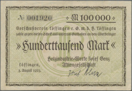 Deutschland - Notgeld - Baden: Löffingen, Holzindustrie-Werke Josef Benz AG, 100 - [11] Local Banknote Issues