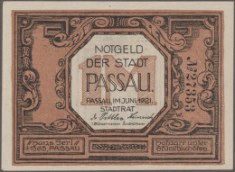 Deutschland - Notgeld - Bayern: Passau Stadt, 1 Mark, Juni 1921, 5 Scheine Auf U - [11] Emisiones Locales