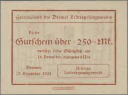 Deutschland - Notgeld - Bremen: Bremen, Bremer Lehrergesangverein, 2.50 Mark, 17 - [11] Local Banknote Issues