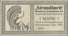 Deutschland - Notgeld - Hamburg: Hamburg, "Strandkorb" Steindamm 83, 1 Mark, KN - [11] Emissions Locales