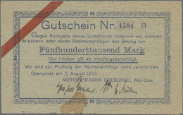 Deutschland - Notgeld - Hessen: Oberursel, Motorenfabrik Oberursel AG, 500 Tsd. - [11] Local Banknote Issues