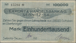 Deutschland - Notgeld - Sachsen: Sebnitz, 11 Scheine Der Hochinflation, Mit Stad - [11] Local Banknote Issues