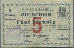 Deutschland - Notgeld - Sachsen-Anhalt: Artern, Stadt, 5, 10, 50 Pf., 1.5.1917, - Lokale Ausgaben