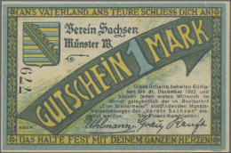 Deutschland - Notgeld - Westfalen: Münster, Verein Sachsen, 1 Mark, O. D. - 31.1 - Altri & Non Classificati