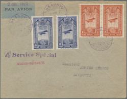 Ethiopia: 1931, Airmails, 1g. Orange And 2g. Ultramarine, Two Values Each On Spe - Ethiopie