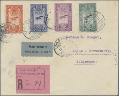 Ethiopia: 1931, Airmails, 1g.-8g., Four Values On Registered Airmail Cover From - Ethiopie