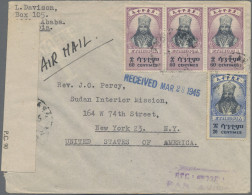 Ethiopia: 1942/1943, Definitives "Selassie", 20c. Blue/black And 60c. Lilac/blac - Ethiopia