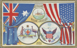 New South Wales: 1908 (1.11.), Stat. Postcard 1½d. Blue For The Visit Of The AME - Briefe U. Dokumente