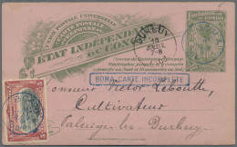 Belgian Congo  - Postal Stationery: 1900/17, Four Stationery Cards All Used To B - Other & Unclassified