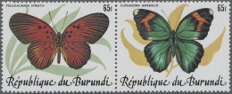 Burundi: 1984: Butterflies, Se-tenant 5 Pairs Of Perforated (COB 385 €) And Impe - Ungebraucht