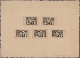 Fezzan: 1946, Definitives, 10 C - 50 F, 15 Values On 3 Collective Die Proofs In - Storia Postale