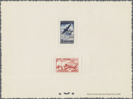 Fezzan: 1948, Air Mails, 200 F Blue And 100 F Red As Collective Epreuve De Luxe - Lettres & Documents