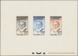 Fezzan: 1951, Definitives, 30 - - 50 F And Airmails 100 F + 200 F, Complete Set - Covers & Documents