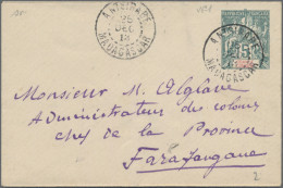 Comores  - Postal Stationary: 1913, Name-card Size Envelope 5 C. Used "Antsirabe - Comoros